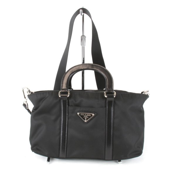PRADA Prada Shoulder Bag Nylon Black Women's - Picture 1 of 10